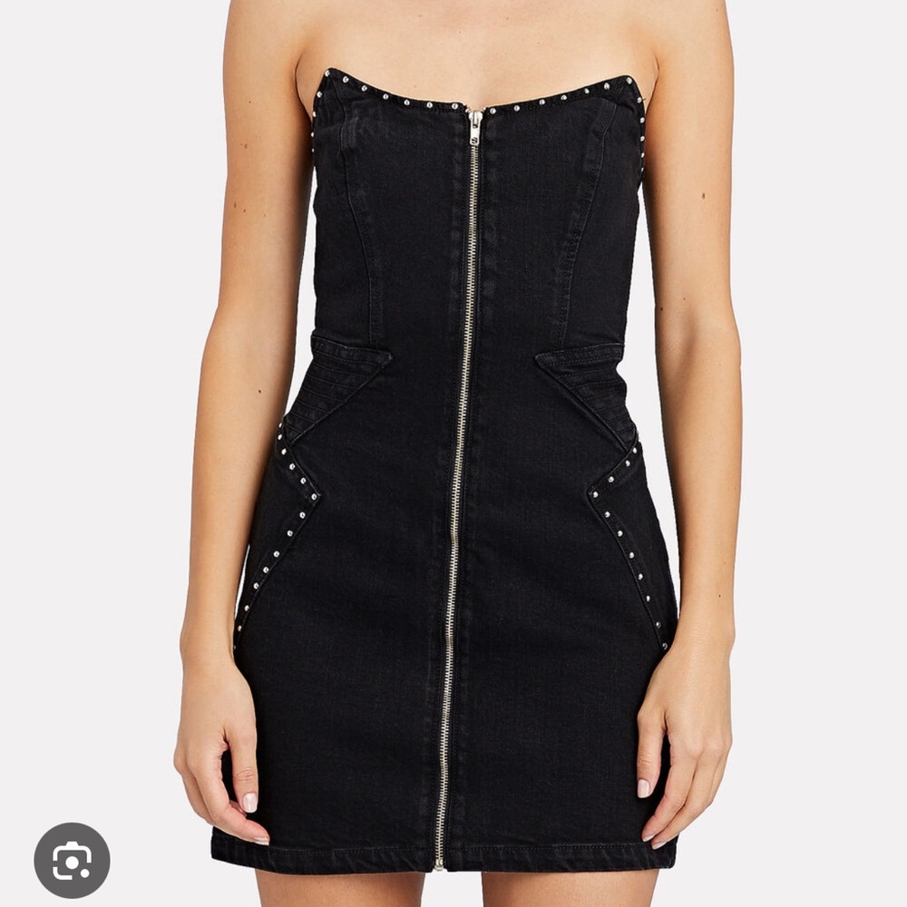 Grlfrnd black denim strapless dress, NWT, XL